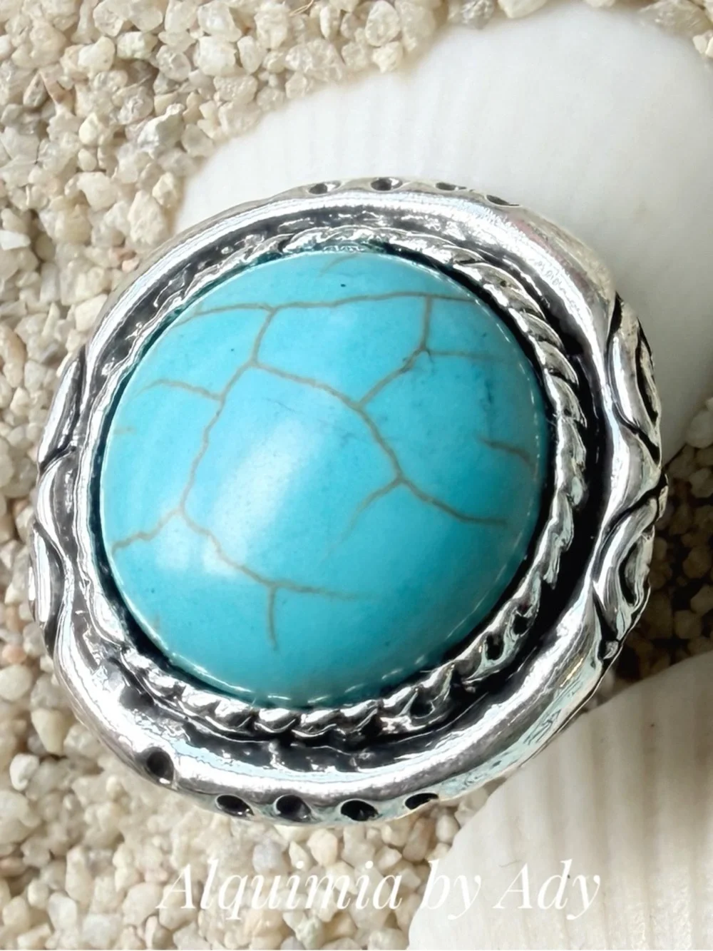 Alquimia Silver Ring with Bright Turquoise Stone